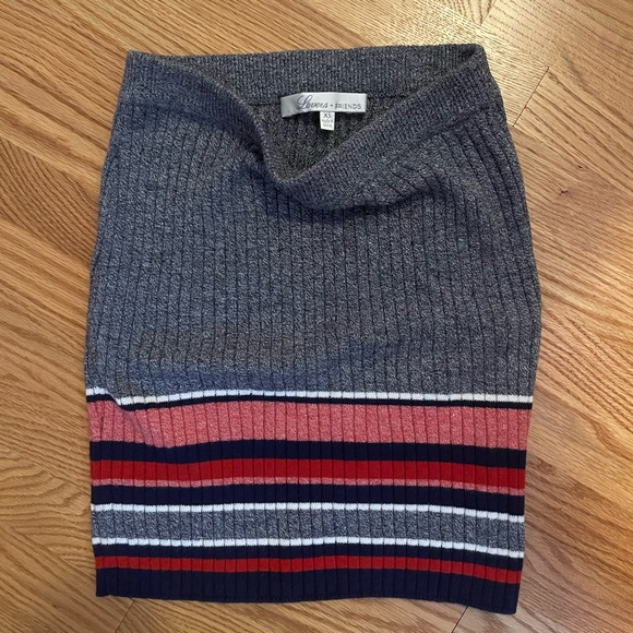 [XS] Lovers + Friends Skye Mini Skirt Red Border Stripe - Picture 4 of 4